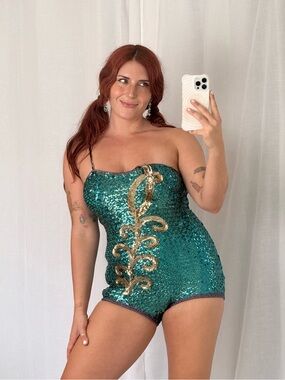 vintage showgirl sequin romper ⋆